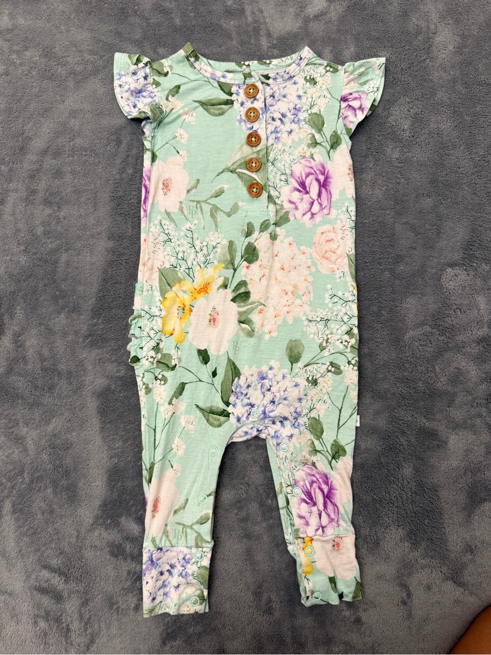 Posh Peanut Ruffled Cap Sleeve Romper